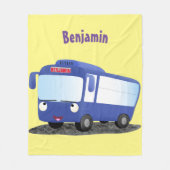 Niedlich-blaue Cartoon-Abbildung Fleecedecke (Vorderseite)