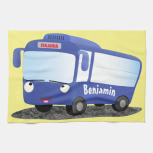 Niedlich-blaue Cartoon-Abbildung Geschirrtuch
