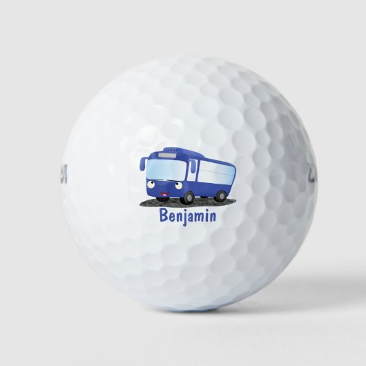 Niedlich-blaue Cartoon-Abbildung Golfball (Vorderseite)