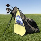 Niedlich-blaue Cartoon-Abbildung Golfhandtuch (Gras)
