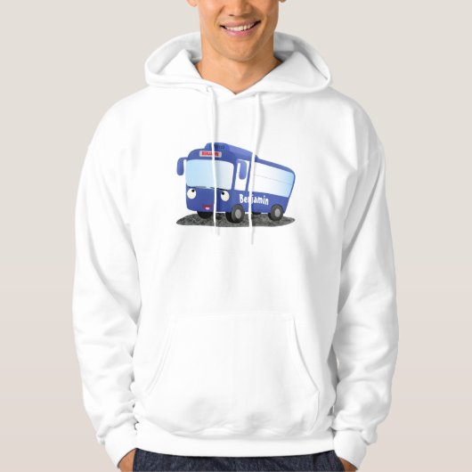 Niedlich-blaue Cartoon-Abbildung Hoodie (Vorderseite)