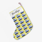 Niedlich-blaue Cartoon-Abbildung Kleiner Weihnachtsstrumpf (Rückseite (Hängend))