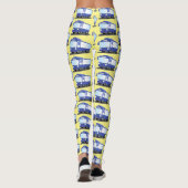 Niedlich-blaue Cartoon-Abbildung Leggings (Rückseite)