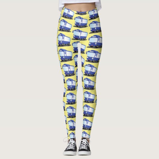Niedlich-blaue Cartoon-Abbildung Leggings (Vorderseite)