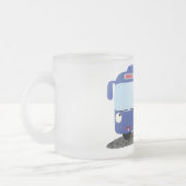 Niedlich-blaue Cartoon-Abbildung Mattglastasse (Links)