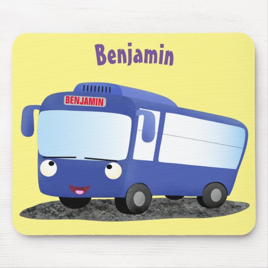 Niedlich-blaue Cartoon-Abbildung Mousepad (Vorne)