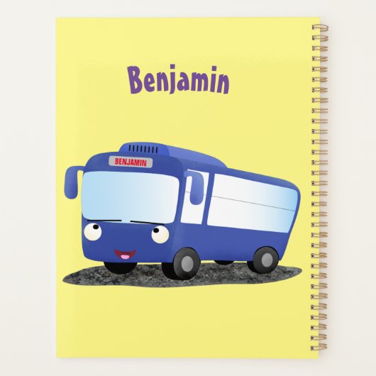 Niedlich-blaue Cartoon-Abbildung Planer (Rückseite)