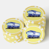 Niedlich-blaue Cartoon-Abbildung Pokerchips (Stapel)
