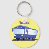 Niedlich-blaue Cartoon-Abbildung Schlüsselanhänger (Vorderseite)