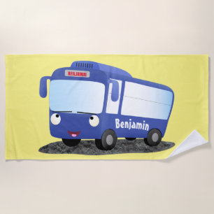 Niedlich-blaue Cartoon-Abbildung Strandtuch