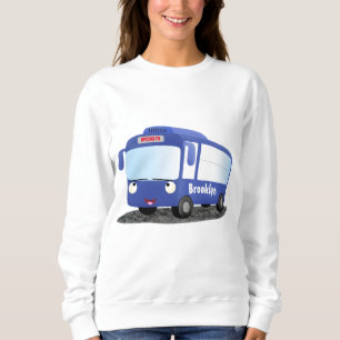 Niedlich-blaue Cartoon-Abbildung Sweatshirt