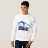 Niedlich-blaue Cartoon-Abbildung Sweatshirt (Vorne ganz)