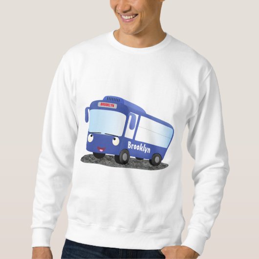 Niedlich-blaue Cartoon-Abbildung Sweatshirt (Vorderseite)