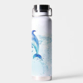 niedlich-Blaue-Delphin-Springschule oder im Freien Trinkflasche (Rückseite)