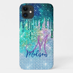 Niedlich-blaue Iridescent-Einhorn-Imitate Glitzer- Case-Mate iPhone Hülle