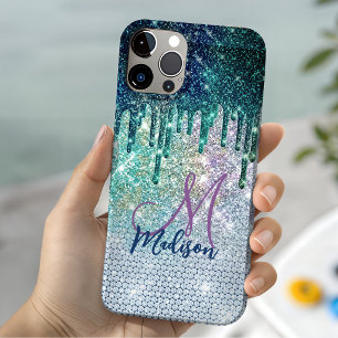 Niedlich-blaue Iridescent-Einhorn-Imitate Glitzer- Case-Mate iPhone Hülle