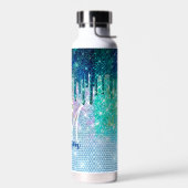Niedlich-blaue Iridescent-Einhorn-Imitate Glitzer- Trinkflasche (Links)