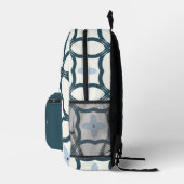 Niedlich-Blaue Mandala-Muster-Monogramm-Initialen Bedruckter Rucksack (Rechts)