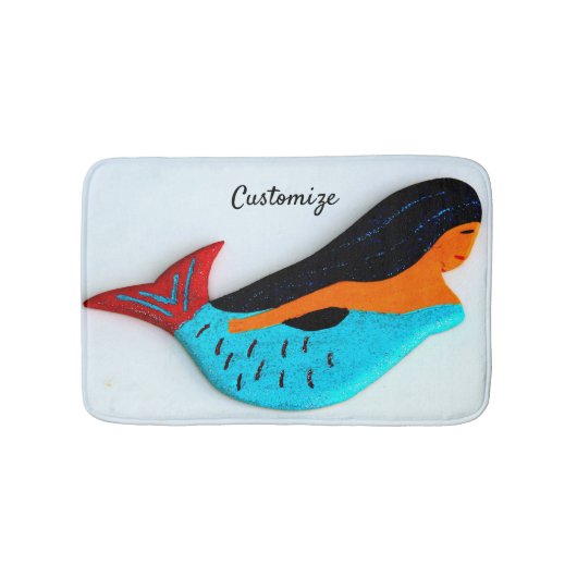 Niedlich-blaue Meerjungfrau Thunder_Cove Badematte (Vorderseite)