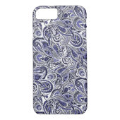Niedlich-blaue Paisley-Muster Case-Mate iPhone Hülle (Rückseite)