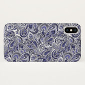 Niedlich-blaue Paisley-Muster Case-Mate iPhone Hülle (Rückseite (Horizontal))