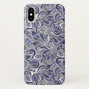 Niedlich-blaue Paisley-Muster Case-Mate iPhone Hülle