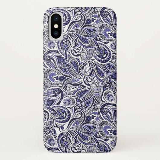 Niedlich-blaue Paisley-Muster Case-Mate iPhone Hülle (Rückseite)