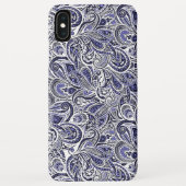 Niedlich-blaue Paisley-Muster Case-Mate iPhone Hülle (Rückseite)