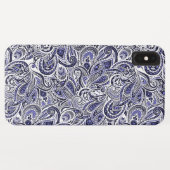 Niedlich-blaue Paisley-Muster Case-Mate iPhone Hülle (Rückseite (Horizontal))