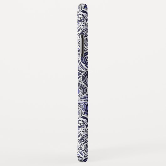 Niedlich-blaue Paisley-Muster Case-Mate iPhone Hülle (Hinten/Rechts)