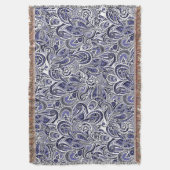 Niedlich-blaue Paisley-Muster Decke (Vorderseite Vertikal)