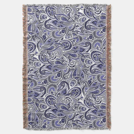 Niedlich-blaue Paisley-Muster Decke (Vorderseite Vertikal)