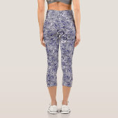 Niedlich-blaue Paisley-Muster Designlizenz pl Capri Leggings (Rückseite)