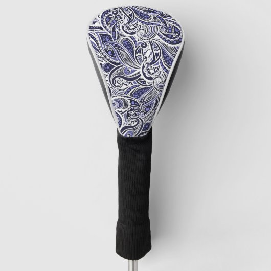 Niedlich-blaue Paisley-Muster Golf Headcover (Vorderseite)