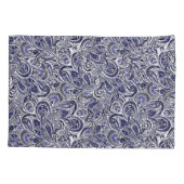 Niedlich-blaue Paisley-Muster Kissenbezug (Rückseite-Links)