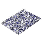 Niedlich-blaue Paisley-Muster Notizblock (Linke Seite)