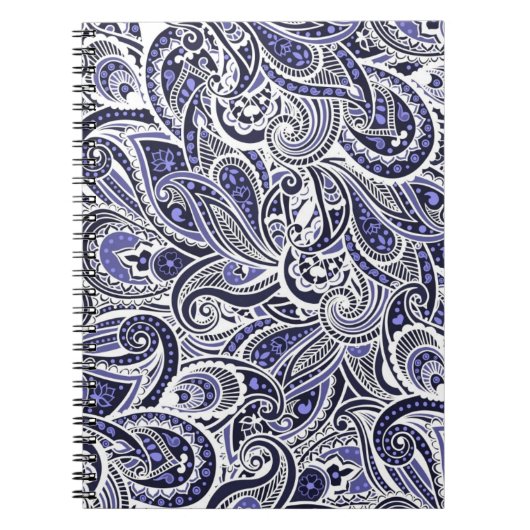 Niedlich-blaue Paisley-Muster Notizblock (Vorderseite)