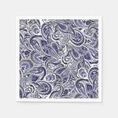 Niedlich-blaue Paisley-Muster Serviette (Vorderseite)