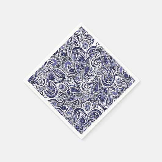 Niedlich-blaue Paisley-Muster Serviette (Ecke)