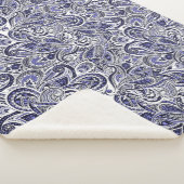 Niedlich-blaue Paisley-Muster Sherpadecke (3/4)