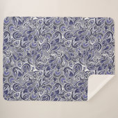 Niedlich-blaue Paisley-Muster Sherpadecke (Vorderseite (Horizontal))