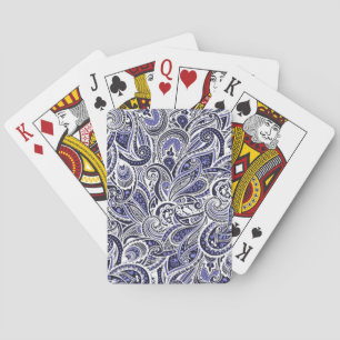 Niedlich-blaue Paisley-Muster Spielkarten
