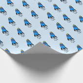 Niedlich-blaue Rakete Geschenkpapier (Ecke)