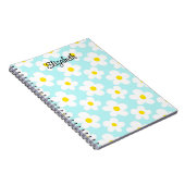 Niedlich-blaue Retro-Moderatoren, die mädchenhaft Notizblock (Rechte Seite)