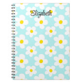 Niedlich-blaue Retro-Moderatoren, die mädchenhaft Notizblock (Vorderseite)