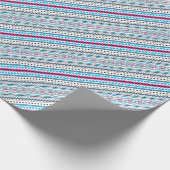 Niedlich-blaue Rosa-Stammes-Mädchen-Muster Geschenkpapier (Ecke)