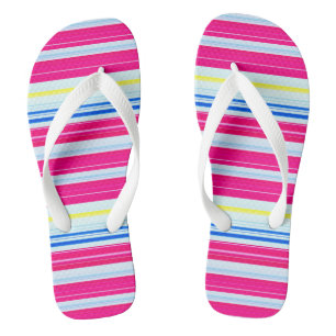 Niedlich-blaue Rosa Streifen Badesandalen
