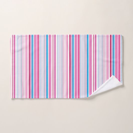 Niedlich-blaue Rosa Streifen Badhandtuch Set (Handtuch)