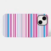 Niedlich-blaue Rosa Streifen Case-Mate iPhone Hülle (Rückseite (Horizontal))