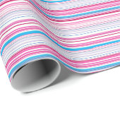 Niedlich-blaue Rosa Streifen Geschenkpapier (Rolleneckpunkt)